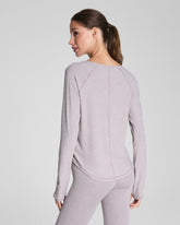 SPANX® SoftStretch Long Sleeve V-Neck Top | Coastal Fog / Light Coastal Fog